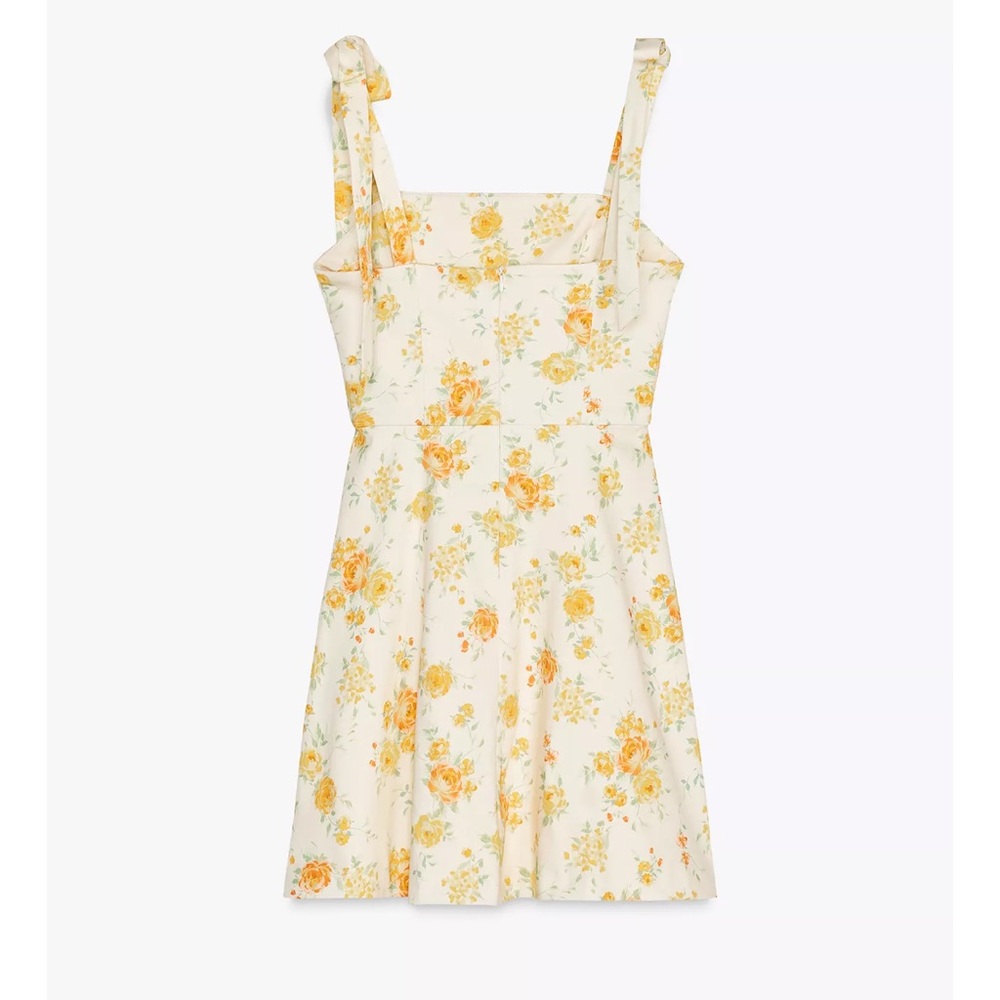 Zara Floral Mini Dress - Cream and Yellow